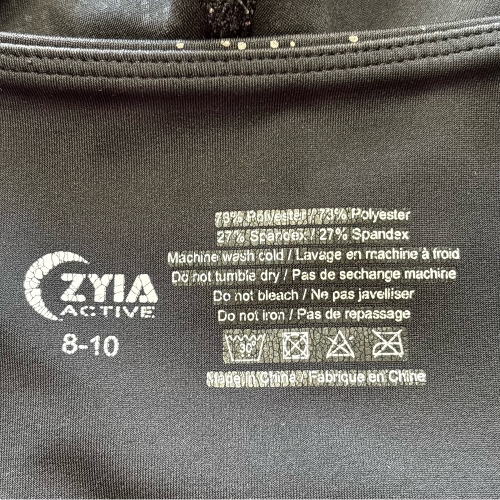 ZYIA Active Black Reflective Pocket Light n Tight Leggings Athletic Size 8-10 - Picture 4 of 12